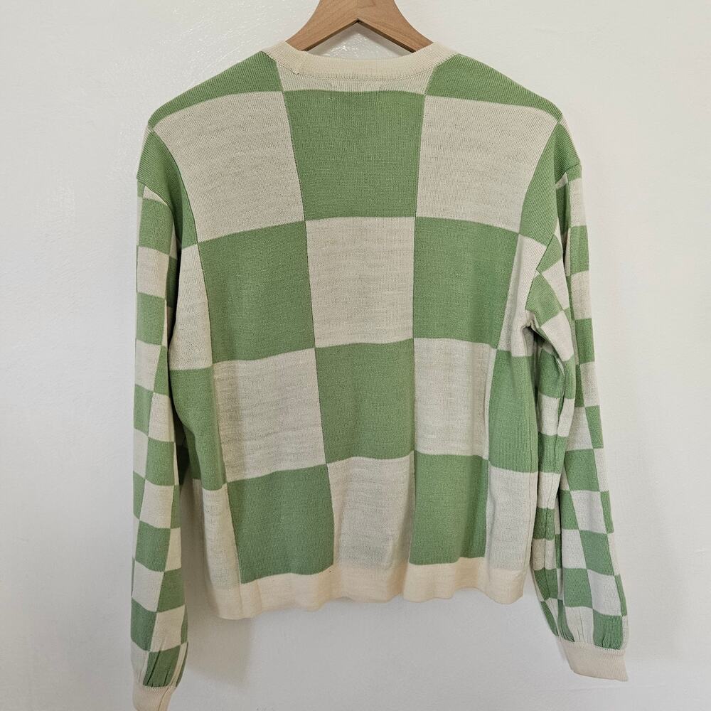 Hot Topic Thorn & Fable‎ Cottagecore Embroidered Check Cardigan S Green Ivory - Picture 6 of 8